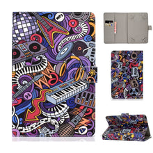 Load image into Gallery viewer, Universal Colored Drawing Pattern Horizontal Flip PU Leather Case with Holder &amp; Card Slots