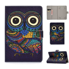 Load image into Gallery viewer, Universal Colored Drawing Pattern Horizontal Flip PU Leather Case with Holder &amp; Card Slots