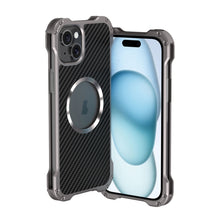 Load image into Gallery viewer, R-JUST RJ51 Hollow MagSafe Magnetic Metal Phone Case, For iPhone 16 Pro Max, For iPhone 16 Pro, For iPhone 16 Plus, For iPhone 16, For iPhone 15 Pro Max, For iPhone 15 Pro, For iPhone 15 Plus, For iPhone 15