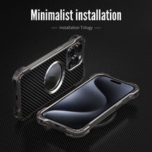 Load image into Gallery viewer, R-JUST RJ51 Hollow MagSafe Magnetic Metal Phone Case, For iPhone 16 Pro Max, For iPhone 16 Pro, For iPhone 16 Plus, For iPhone 16, For iPhone 15 Pro Max, For iPhone 15 Pro, For iPhone 15 Plus, For iPhone 15