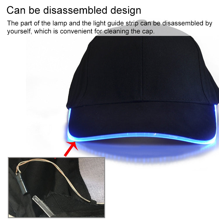 LED Luminous Baseball Cap Male Outdoor Fluorescent Sunhat, Style: Rechargeable