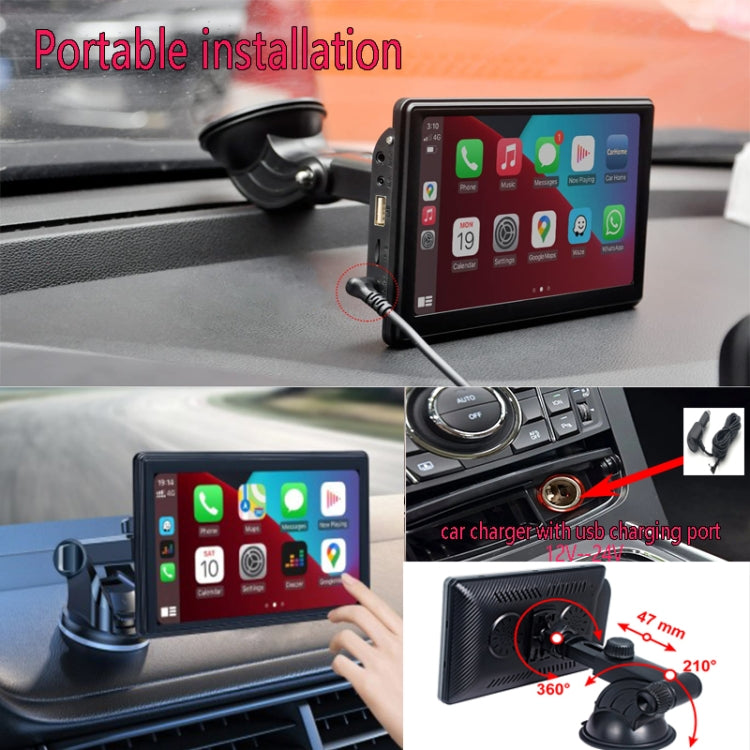 X70-1 Car 7 inch IPS Portable Smart Screen Wireless Screen Projection Carplay Android Auto, without Reversing Camera