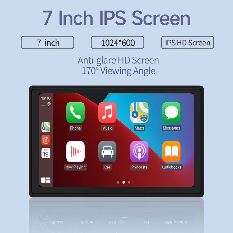 X70-1 Car 7 inch IPS Portable Smart Screen Wireless Screen Projection Carplay Android Auto, without Reversing Camera