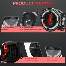 Load image into Gallery viewer, Y4 4 inch 1 Pair Light Guide Dual Lens Fog Light, For Jeep Wrangler JK 2 Door 2007-2015