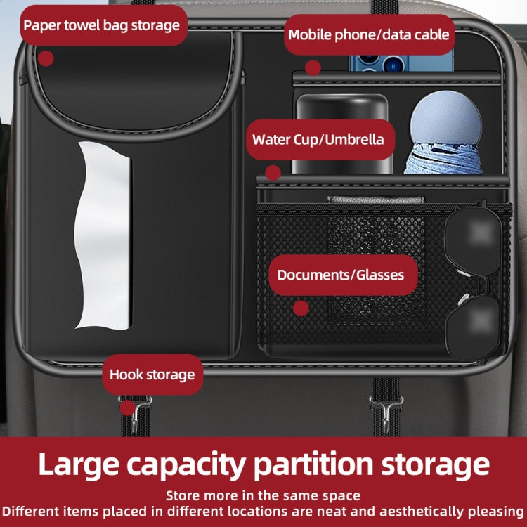 3087 Napa Texture Leather Car Seat Back Storage Bag, 3087 (Red), 3087 (Black), 3087 (Grey), 3087 (Brown)
