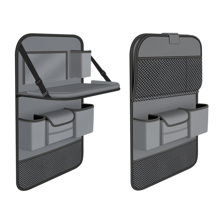 4041 Napa Texture Leather Car Seat Back Storage Bag Folding Dining Table, 4041 (Black), 4041 (Grey), 4041 (Brown)