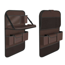 Load image into Gallery viewer, 4041 Napa Texture Leather Car Seat Back Storage Bag Folding Dining Table, 4041 (Olive Green), 4041 (Black), 4041 (Grey), 4041 (Brown)