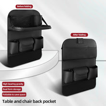 Load image into Gallery viewer, 4041 Napa Texture Leather Car Seat Back Storage Bag Folding Dining Table, 4041 (Olive Green), 4041 (Black), 4041 (Grey), 4041 (Brown)