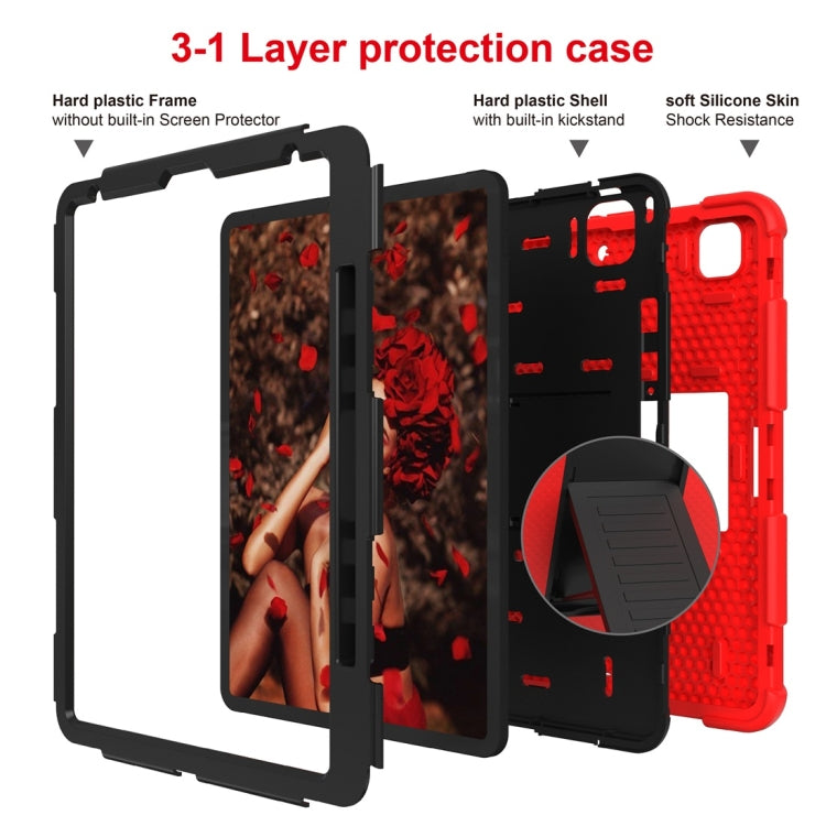 For iPad Pro 12.9 (2018) / (2020) Shockproof Two-Color Silicone Protective Case with Holder, For iPad Pro 12.9 (2018) / (2020)
