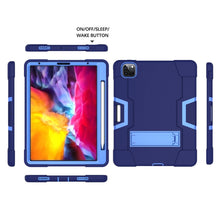 Load image into Gallery viewer, For iPad Pro 12.9 (2018) / (2020) Contrast Color Silicone + PC Protective Case with Holder, For iPad Pro 12.9 2021 / 2020 / 2019