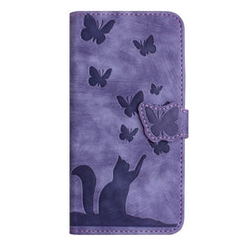 Butterfly Cat Embossing Flip Leather Phone Case, For iPhone 18 Pro / 17 Pro, For iPhone 18 Pro Max / 17 Pro Max, For iPhone 17, For iPhone 17 Air, For iPhone 15 Pro Max, For iPhone 15 Pro, For iPhone 15 Plus, For iPhone 15, For iPhone 14 Plus