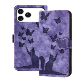 Butterfly Cat Embossing Flip Leather Phone Case, For iPhone 18 Pro / 17 Pro, For iPhone 18 Pro Max / 17 Pro Max, For iPhone 17, For iPhone 17 Air, For iPhone 15 Pro Max, For iPhone 15 Pro, For iPhone 15 Plus, For iPhone 15, For iPhone 14 Plus