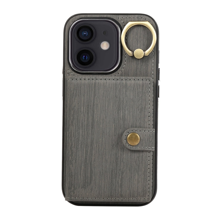 Brushed Texture Wallet Ring Holder Phone Case, For iPhone 13 Pro, For iPhone 13, For iPhone 12 / 12 Pro, For iPhone 12 Pro Max, For iPhone 11