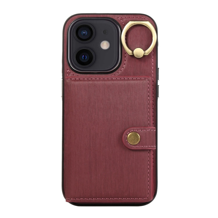 Brushed Texture Wallet Ring Holder Phone Case, For iPhone 13 Pro, For iPhone 13, For iPhone 12 / 12 Pro, For iPhone 12 Pro Max, For iPhone 11
