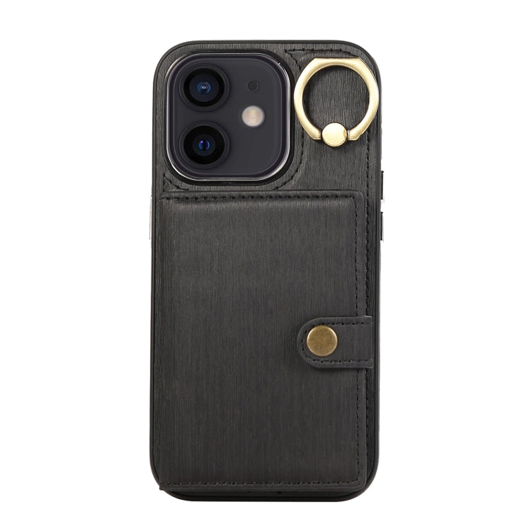 Brushed Texture Wallet Ring Holder Phone Case, For iPhone 13 Pro, For iPhone 13, For iPhone 12 / 12 Pro, For iPhone 12 Pro Max, For iPhone 11