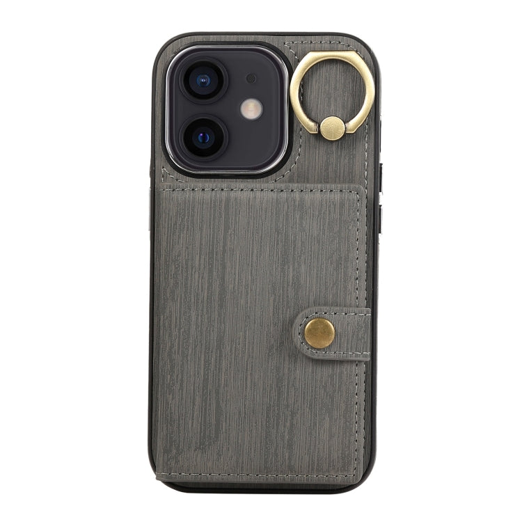 Brushed Texture Wallet Ring Holder Phone Case, For iPhone 13 Pro, For iPhone 13, For iPhone 12 / 12 Pro, For iPhone 12 Pro Max, For iPhone 11