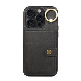 Brushed Texture Wallet Ring Holder Phone Case, For iPhone 15 Pro Max, For iPhone 15 Pro, For iPhone 15 Plus, For iPhone 15, For iPhone 14, For iPhone 14 Pro, For iPhone 14 Pro Max, For iPhone 13 Pro Max