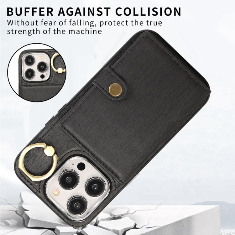 Brushed Texture Wallet Ring Holder Phone Case, For iPhone 15 Pro Max, For iPhone 15 Pro, For iPhone 15 Plus, For iPhone 15, For iPhone 14, For iPhone 14 Pro, For iPhone 14 Pro Max, For iPhone 13 Pro Max