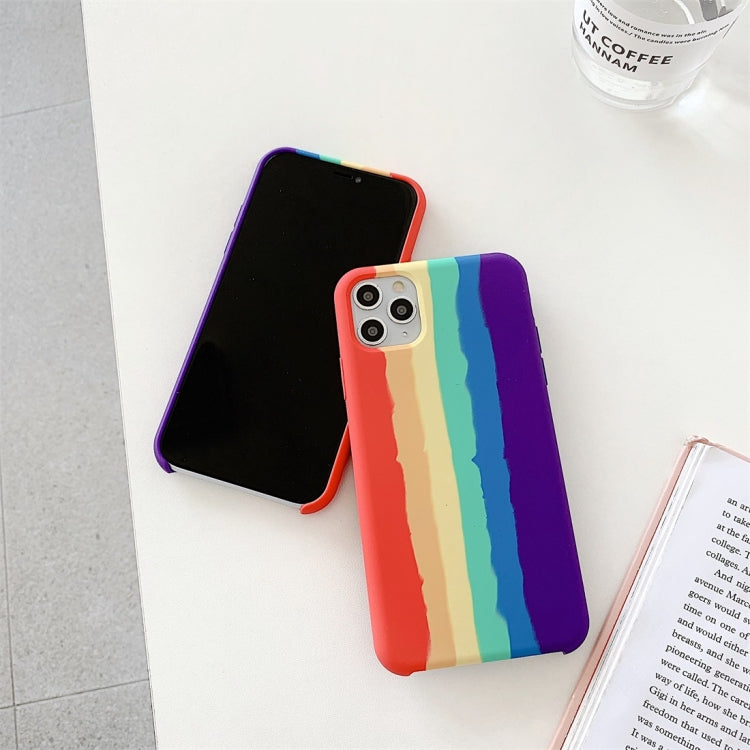 Rainbow Liquid Silicone Shockproof Coverage Protective Case, For iPhone 11, For iPhone 11 Pro, For iPhone 11 Pro Max