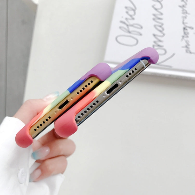 Rainbow Liquid Silicone Shockproof Coverage Protective Case, For iPhone 11, For iPhone 11 Pro, For iPhone 11 Pro Max