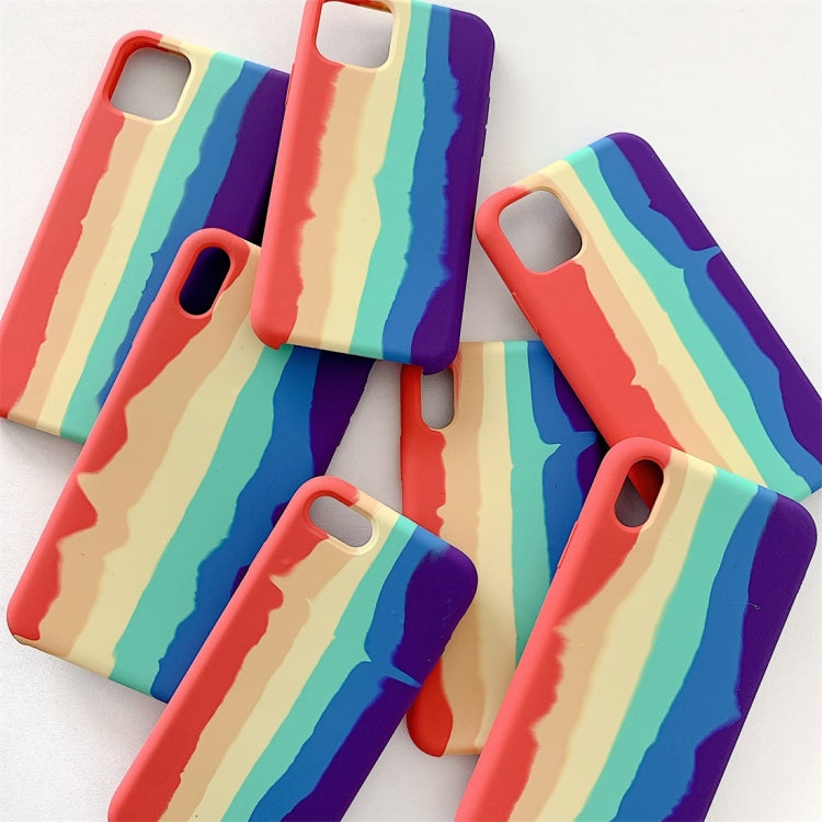 Rainbow Liquid Silicone Shockproof Coverage Protective Case, For iPhone 11, For iPhone 11 Pro, For iPhone 11 Pro Max