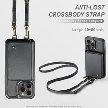 Load image into Gallery viewer, JEEHOOD C22 Series Zipper Wallet Leather Phone Case with Dual Lanyard, For iPhone 15 Pro, For iPhone 15 Plus, For iPhone 15