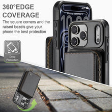 Load image into Gallery viewer, JEEHOOD C22 Series Zipper Wallet Leather Phone Case with Dual Lanyard, For iPhone 17 Pro Max, For iPhone 17 Pro, For iPhone Air, For iPhone 16 Pro Max, For iPhone 16 Pro, For iPhone 16 Plus, For iPhone 16, For iPhone 15 Pro Max