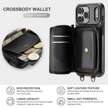 Load image into Gallery viewer, JEEHOOD C22 Series Zipper Wallet Leather Phone Case with Dual Lanyard, For iPhone 17 Pro Max, For iPhone 17 Pro, For iPhone Air, For iPhone 16 Pro Max, For iPhone 16 Pro, For iPhone 16 Plus, For iPhone 16, For iPhone 15 Pro Max