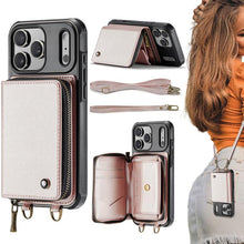 Load image into Gallery viewer, JEEHOOD C22 Series Zipper Wallet Leather Phone Case with Dual Lanyard, For iPhone 17 Pro Max, For iPhone 17 Pro, For iPhone Air, For iPhone 16 Pro Max, For iPhone 16 Pro, For iPhone 16 Plus, For iPhone 16, For iPhone 15 Pro Max