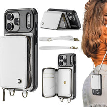 Load image into Gallery viewer, JEEHOOD C22 Series Zipper Wallet Leather Phone Case with Dual Lanyard, For iPhone 17 Pro Max, For iPhone 17 Pro, For iPhone Air, For iPhone 16 Pro Max, For iPhone 16 Pro, For iPhone 16 Plus, For iPhone 16, For iPhone 15 Pro Max