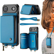 Load image into Gallery viewer, JEEHOOD C22 Series Zipper Wallet Leather Phone Case with Dual Lanyard, For iPhone 17 Pro Max, For iPhone 17 Pro, For iPhone Air, For iPhone 16 Pro Max, For iPhone 16 Pro, For iPhone 16 Plus, For iPhone 16, For iPhone 15 Pro Max