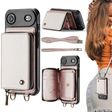 Load image into Gallery viewer, JEEHOOD C22 Series Zipper Wallet Leather Phone Case with Dual Lanyard, For iPhone 17 Pro Max, For iPhone 17 Pro, For iPhone Air, For iPhone 16 Pro Max, For iPhone 16 Pro, For iPhone 16 Plus, For iPhone 16, For iPhone 15 Pro Max
