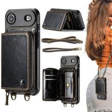 Load image into Gallery viewer, JEEHOOD C22 Series Zipper Wallet Leather Phone Case with Dual Lanyard, For iPhone 17 Pro Max, For iPhone 17 Pro, For iPhone Air, For iPhone 16 Pro Max, For iPhone 16 Pro, For iPhone 16 Plus, For iPhone 16, For iPhone 15 Pro Max