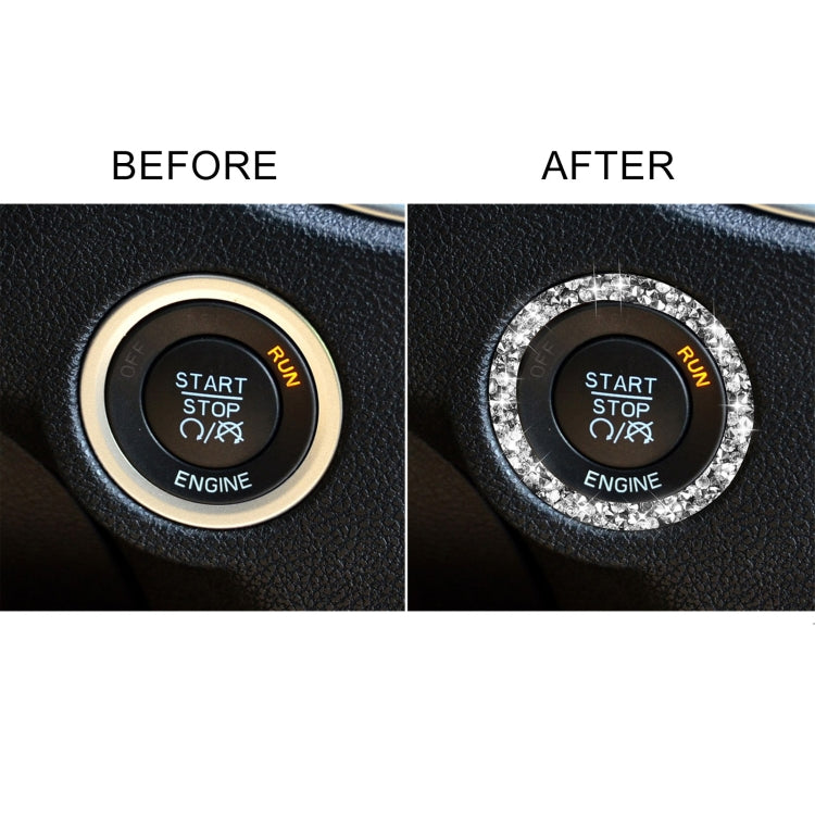 For Dodge Charger 2011-2014 Car Engine Starting Circle Diamond Decorative Sticker, Left-hand Drive, Engine Starting Circle