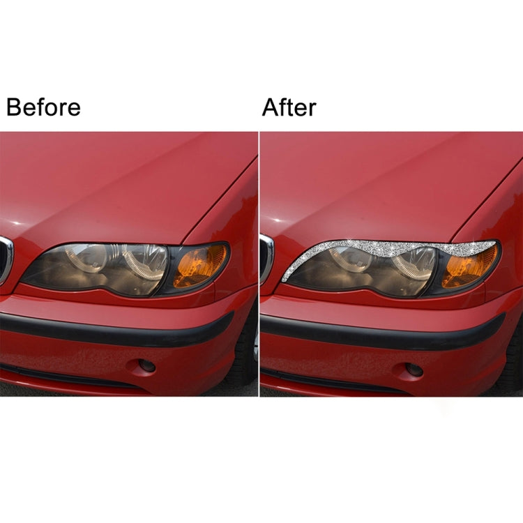 Car Light Eyebrow Soft Style Diamond Decoration Sticker, Left and Right Drive, Light Eyebrow Soft Style