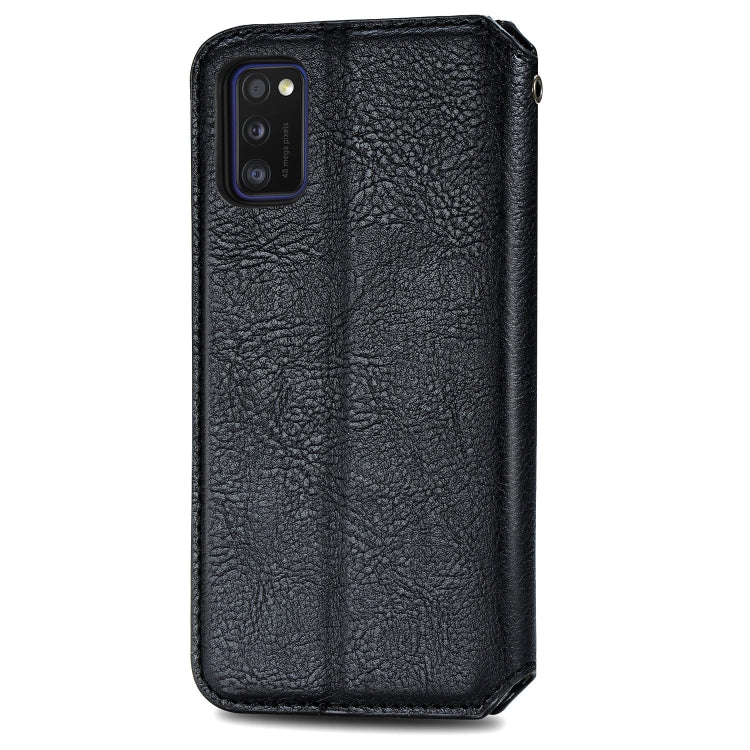 Cubic Grid Pressed Horizontal Flip Magnetic Leather Case with Holder & Card Slots & Wallet