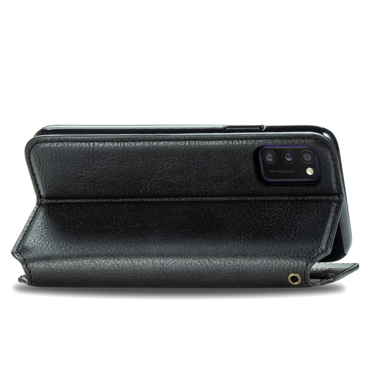 Cubic Grid Pressed Horizontal Flip Magnetic Leather Case with Holder & Card Slots & Wallet