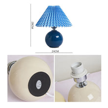 Load image into Gallery viewer, Pleated Lampshade Cozy Bedside Night Light Modern Ceramic Desk Lamp 220V