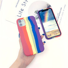 Load image into Gallery viewer, Rainbow Liquid Silicone Shockproof Full Coverage Protective Case, For iPhone 11, For iPhone 11 Pro, For iPhone 11 Pro Max