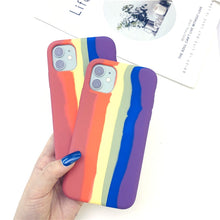 Load image into Gallery viewer, Rainbow Liquid Silicone Shockproof Full Coverage Protective Case, For iPhone 11, For iPhone 11 Pro, For iPhone 11 Pro Max