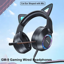 Load image into Gallery viewer, AWEI GM-9 Cat Ear Colorful Light Wired Gaming Headset with Mic, GM-9