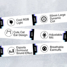 Load image into Gallery viewer, AWEI GM-9 Cat Ear Colorful Light Wired Gaming Headset with Mic, GM-9