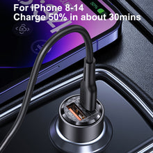 Load image into Gallery viewer, USAMS US-CC208 C39 60W USB + Type-C Dual Port Fast Charging Aluminum Alloy Transparent Car Charger, CC208 C39