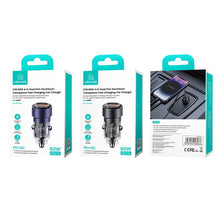 Load image into Gallery viewer, USAMS US-CC208 C39 60W USB + Type-C Dual Port Fast Charging Aluminum Alloy Transparent Car Charger, CC208 C39