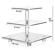 Load image into Gallery viewer, YX063 3 Tier Acrylic Square Cupcake Stand, YX063