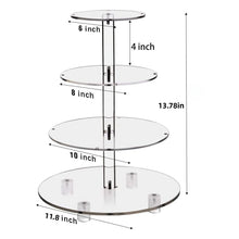 Load image into Gallery viewer, YX064 4 Tier Acrylic Circular Cupcake Stand, YX064