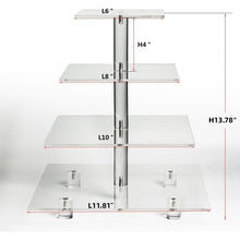 Load image into Gallery viewer, YX065 4 Tier Acrylic Square Cupcake Stand, YX065