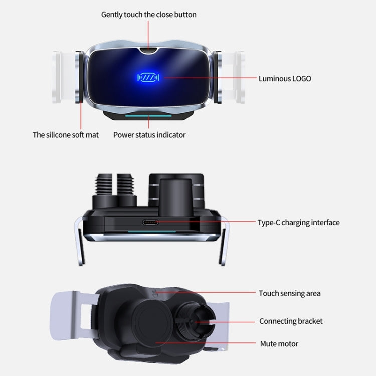 D7 Infrared lnduction Wireless Fast Charging Air Outlet Car Holder
