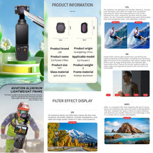 Load image into Gallery viewer, For DJI OSMO Pocket 3 JSR CB Series Camera Lens Filter, MCUV, CPL, ND8, ND16, ND32, ND64, ND256, ND1000, ND8PL, ND16PL, ND32PL, ND64PL, 1/8 Black Mist Filter, NIGHT, STAR, 3 in 1 CPL ND8/16, 3 in 1 ND16/64/256, 4 in 1 CPL ND16/32/64, 4 in 1 ND8/16/32/6...