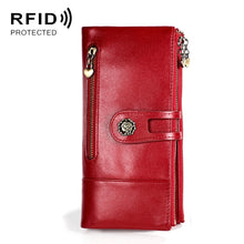 Load image into Gallery viewer, 3513 Antimagnetic RFID Multi-function Retro Leather Lady Wallet Large-capacity Purse with Card Holder